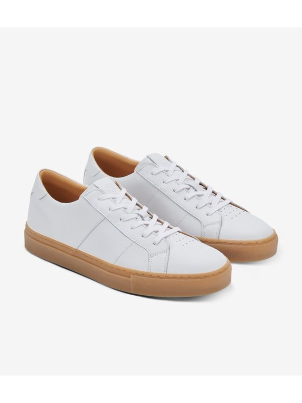 Greats White Leather Low-Top Sneakers with Gum Sole